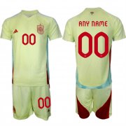 Cheap Men's Spain Team Custom 2024-25 Yellow Away Soccer Jersey Suit