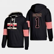 Wholesale Cheap Ottawa Senators #1 Mike Condon Black adidas Lace-Up Pullover Hoodie