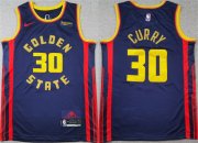 Cheap Men's Golden State Warriors #30 Stephen Curry Navy 2024-25 City Edition Stitched Basketball Jersey