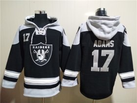 Wholesale Cheap Men\'s Las Vegas Raiders #17 Davante Adams Black Ageless Must-Have Lace-Up Pullover Hoodie