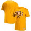 Wholesale Cheap Men's Washington Commanders x Staple Yellow Logo Lockup T-Shirt