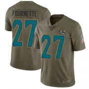 Wholesale Cheap Nike Jaguars #27 Leonard Fournette Olive Men's Stitched NFL Limited 2017 Salute to Service Jersey