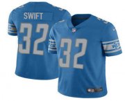 Wholesale Cheap Men's Detroit Lions #32 DAndre Swift 2021 Blue Vapor Untouchable Limited Stitched Jersey