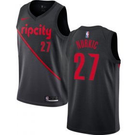 Wholesale Cheap Blazers #27 Jusuf Nurkic Black Basketball Swingman City Edition 2018-19 Jersey