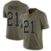 Wholesale Cheap Nike Raiders #21 Gareon Conley Olive Youth Stitched NFL Limited 2017 Salute to Service Jersey