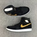 Wholesale Cheap Air Jordan 1 Retro Shoes Black/Gold-White