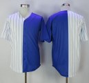 Wholesale Cheap Cubs Blank White/Blue Split Fashion Stitched MLB Jersey