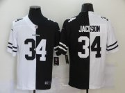 Wholesale Cheap Men's Las Vegas Raiders #34 Bo Jackson White Black Peaceful Coexisting 2020 Vapor Untouchable Stitched NFL Nike Limited Jersey