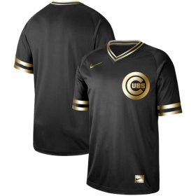 Wholesale Cheap Nike Cubs Blank Black Gold Authentic Stitched MLB Jersey