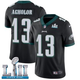 Wholesale Cheap Nike Eagles #13 Nelson Agholor Black Alternate Super Bowl LII Men\'s Stitched NFL Vapor Untouchable Limited Jersey