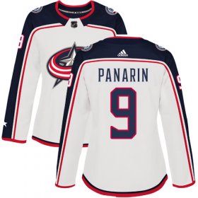 Wholesale Cheap Adidas Blue Jackets #9 Artemi Panarin White Road Authentic Women\'s Stitched NHL Jersey