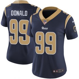 Wholesale Cheap Nike Rams #99 Aaron Donald Navy Blue Team Color Women\'s Stitched NFL Vapor Untouchable Limited Jersey