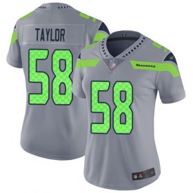 Wholesale Cheap Nike Seahawks #58 Darrell Taylor Gray Women\'s Stitched NFL Limited Inverted Legend Jersey