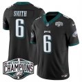 Cheap Men's Philadelphia Eagles #6 DeVonta Smith Black 2024 NFC East Champions F.U.S.E. Vapor Untouchable Limited Stitched Football Jersey