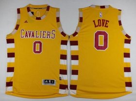 Wholesale Cheap Men\'s Cleveland Cavaliers #0 Kevin Love Revolution 30 Swingman 2015-16 Retro Gold Jersey