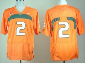 Wholesale Cheap Miami Hurricanes #2 With No Name Orange Jersey