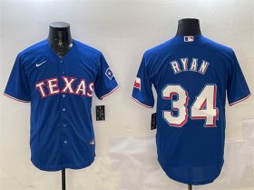 Cheap Men\'s Texas Rangers #34 Nolan Ryan Royal Cool Base Stitched Baseball Jersey