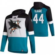 Wholesale Cheap San Jose Sharks #44 Marc Edouard Adidas Reverse Retro Pullover Hoodie Gray Teal