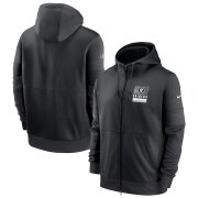 Wholesale Cheap Las Vegas Raiders Nike Sideline Impact Lockup Performance Full-Zip Hoodie Black