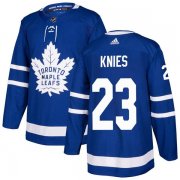 Cheap Men's Toronto Maple Leafs #23 Matthew Knies Blue Stitched Jersey