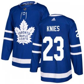 Cheap Men\'s Toronto Maple Leafs #23 Matthew Knies Blue Stitched Jersey