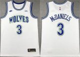 Cheap Men's Minnesota Timberwolves #3 Jaden McDaniels White City Edition Stitched Jersey