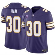 Cheap Men's Minnesota Vikings #30 C.J. Ham Purple 2024 F.U.S.E. Throwback With 4-Star C Patch Vapor Untouchable Limited Stitched Jersey