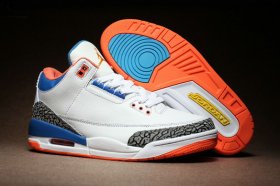 Wholesale Cheap Air Jordan 3 Retro Shoes White/Blue-Orange-Gray cement