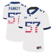 Wholesale Cheap West Virginia Mountaineers 57 Adam Pankey White USA Flag College Football Jersey