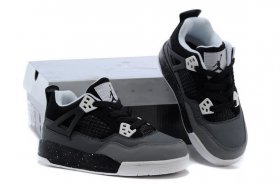 Wholesale Cheap Air Jordan 4 (IV) Kids Shoes Black/white