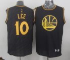 Wholesale Cheap Golden State Warriors #10 David Lee Revolution 30 Swingman 2014 Black With Gold Jersey