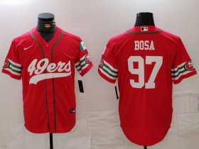 Men\'s San Francisco 49ers #97 Nick Bosa Red Mexico Cool Base Stitched Baseball Jersey