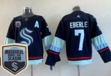 Wholesale Cheap Men's Seattle Kraken #7 Jordan Eberle Navy 2021-22 Season Inaugural Authentic Jersey