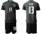 Wholesale Cheap Men 2020-2021 European Cup Croatia away black 13 Nike Soccer Jersey