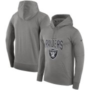 Wholesale Cheap Las Vegas Raiders Nike Sideline Property of Performance Pullover Hoodie Gray