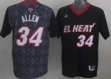 Wholesale Cheap Miami Heat #34 Ray Allen Revolution 30 Swingman 2014 Noche Latina Black Jersey