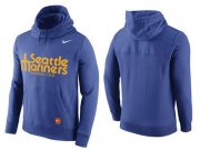 Wholesale Cheap Men's Seattle Mariners Nike Blue Cooperstown Collection Hybrid Pullover Hoodie