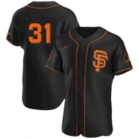 Wholesale Cheap Men\'s San Francisco Giants #31 LaMonte Wade Jr Black 2021 Alternate Jersey