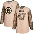 Wholesale Cheap Adidas Bruins #47 Torey Krug Camo Authentic 2017 Veterans Day Youth Stitched NHL Jersey