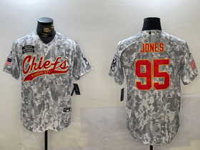 Cheap Men\'s Kansas City Chiefs #95 Chris Jones Arctic Camo 2024 Salute to Service Stitched Baseball Jersey