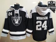 Wholesale Cheap Men's Las Vegas Raiders #24 Charles Woodson NEW Black 2020 Inaugural Season Pocket Stitched NFL Pullover Hoodie