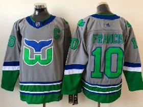 Wholesale Cheap Mens Nhl Hartford Whalers #10 Francis Gray 2021 Reverse Retro Alternate Adidas Jersey