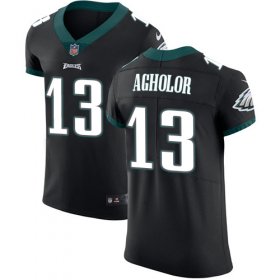 Wholesale Cheap Nike Eagles #13 Nelson Agholor Black Alternate Men\'s Stitched NFL Vapor Untouchable Elite Jersey