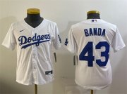 Cheap Youth Los Angeles Dodgers #43 Anthony Banda White Cool Base Stitched Baseball Jersey