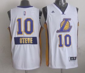 Wholesale Cheap Los Angeles Lakers #10 Steve Nash Revolution 30 Swingman 2014 Christmas Day White Jersey