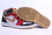 Wholesale Cheap Air Jordan 1 Retro XQ China Shoes White/Gold Dust-Sport Red-Black