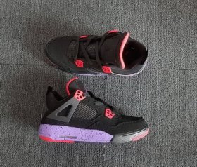 Wholesale Cheap Womens Air Jordan 4 Raptors Black/Red-Purple