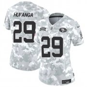 Cheap Women's San Francisco 49ers #29 Talanoa Hufanga 2024 F.U.S.E Arctic Camo Salute To Service Limited Stitched Jersey(Run Small)