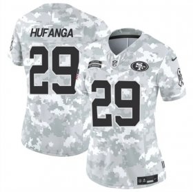 Cheap Women\'s San Francisco 49ers #29 Talanoa Hufanga 2024 F.U.S.E Arctic Camo Salute To Service Limited Stitched Jersey(Run Small)