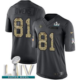 Wholesale Cheap Nike 49ers #81 Jordan Matthews Black Super Bowl LIV 2020 Men\'s Stitched NFL Limited 2016 Salute to Service Jersey